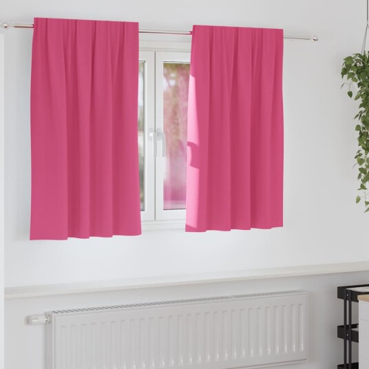  Gardiner med gardiner 2 pcs Lys rosa 140x140cm Polyester