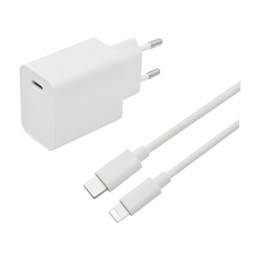 ELETRA HURTIGLADER SETT APPLE 20 W 1 M, HVIT