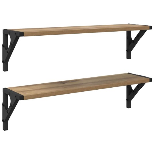 Vegghyller 2 pcs Artisan Eik 60 x 15 x 15,5 cm Konstruert tre