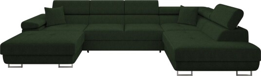 Gabina Sofa med Divan og Sjeselong 4 seter   Grønn
