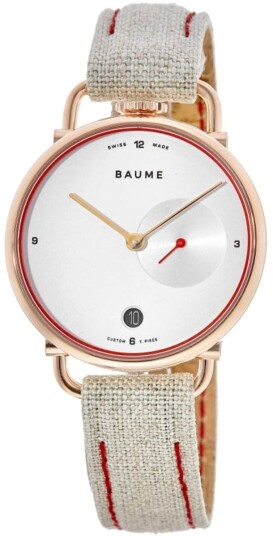 Baume & Mercier Dameklokke M0A10602 Eco Friendly Hvit/Lær Ø35 mm