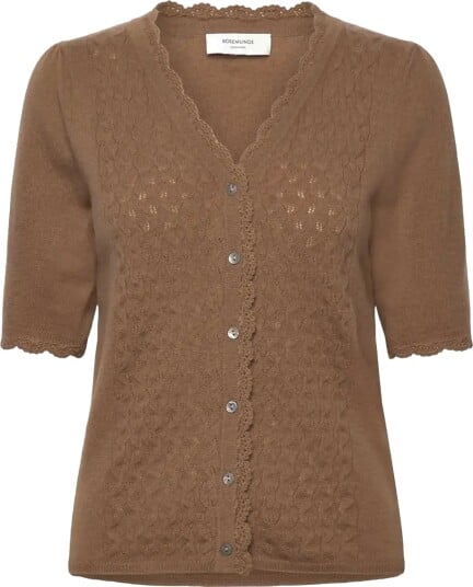 Rosemunde Rwlaica Cashmere Crochet Ss V Neck Brown XL
