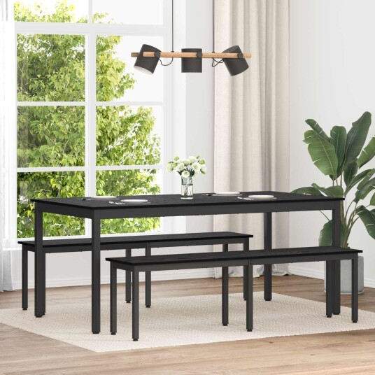 vidaXL benk Svart Eik 160 x 35 x 45 cm Konstruert tre vidaXL benk Svart Eik 160 x 35 x 45 cm Konstruert tre