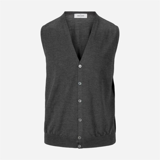 Sleeveless Cardigan Vest Dark Grey Sleeveless Cardigan Vest Dark Grey