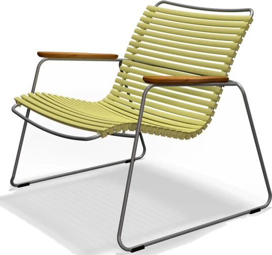 Houe Click Roomy lounge chair Lemon zest. Frame: Grey. Armrest: Bamboou