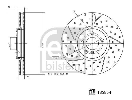 Bremseskive FEBI BILSTEIN 185854