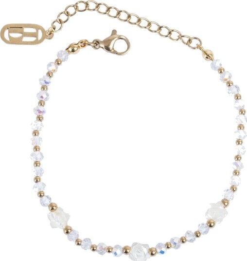 Edblad Soft Bloom armbånd i forgylt stål med glassperler
