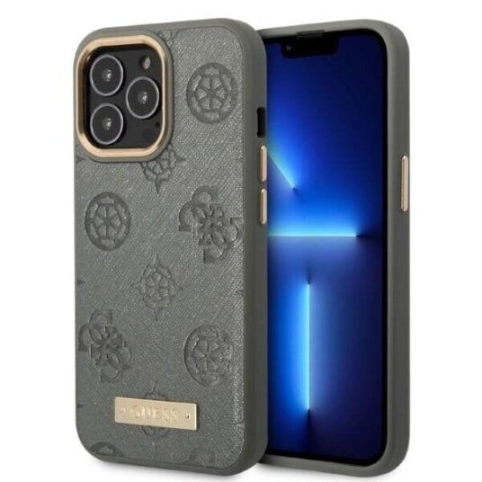 Guess iPhone 13 Pro/13 Hardt Deksel 6,1" med MagSafe Grå Peony Logo