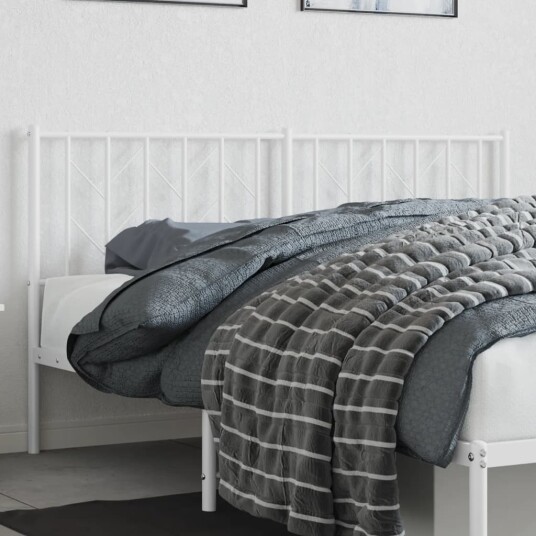 Sengegavl i metall hvit 160 cm 8721012250543