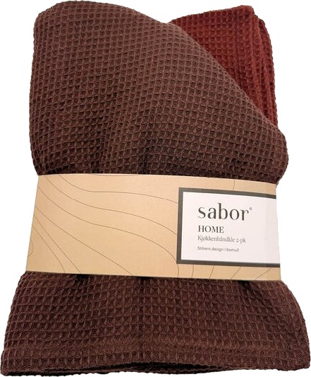 Sabor Home kjøkkenhåndkle 70x50 cm 2 stk brun/burgunder Sabor Home kjøkkenhåndkle 70x50 cm 2 stk brun/burgunder