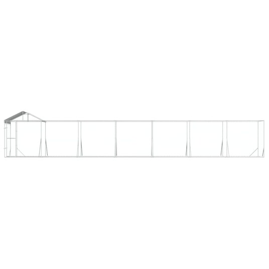 Vidaxl Utendørs Hundekennel Sølv 14X2X2.5 M Galvanisert Stål