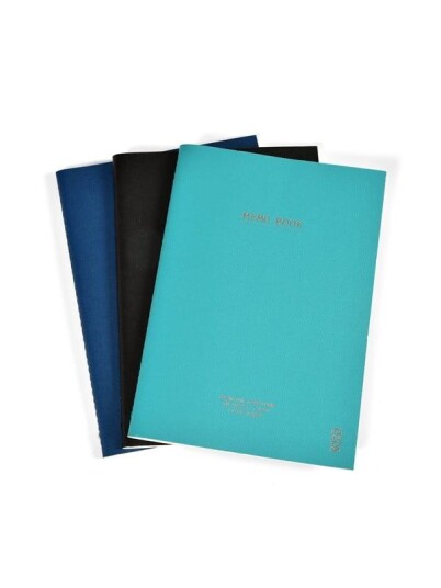 KOZO Memo Book A5 3 Pack Navy Steel Blue Black