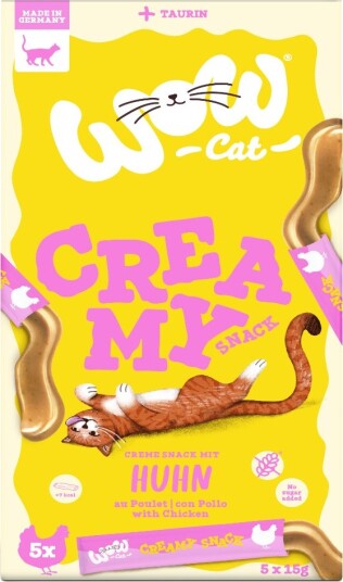 Wow Cat Creamy Snack Kylling 5 x 15 g