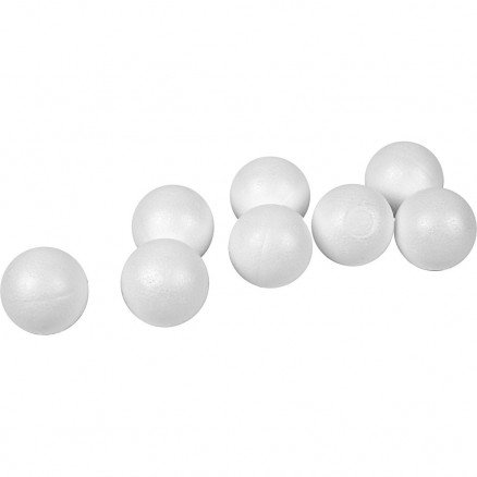 Diverse Kule dia 4 cm hvit isopor 100 stk