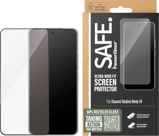 SAFE by PanzerGlass Screen Protector Xiaomi Redmi Note 14 | Ultra-Wide Fit