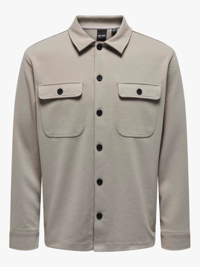 Only & Sons Newkodyl Overshirt Sweat Beige S Only & Sons Newkodyl Overshirt Sweat Beige S