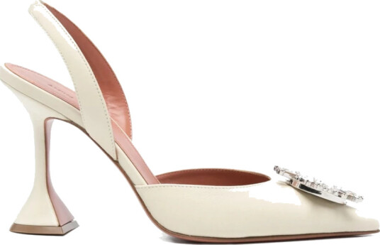 Amina Muaddi Dame Sko Beige 38 EU,
