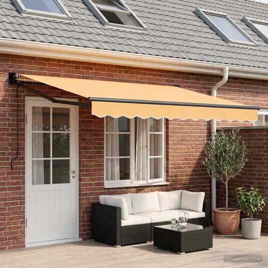 vidaXL Uttrekkbar markise sand 4 × 3 m Polyester og Metall