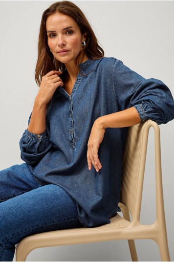 Ellos Plus Collection Bluse Emma Blå