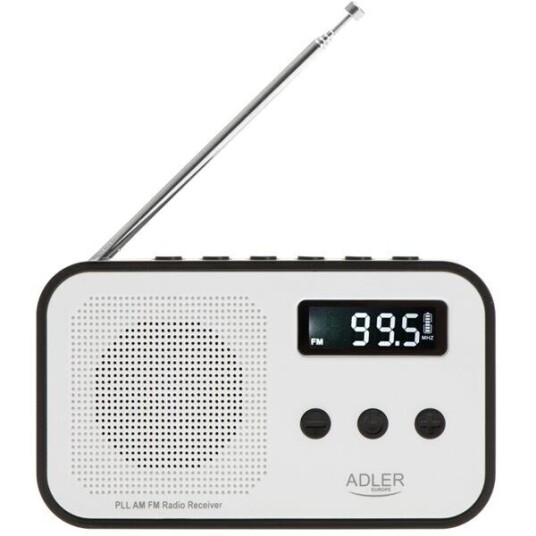 Adler AD 1907 PLL Digitalradio med Alarmfunksjon Svart/Hvit Adler AD 1907 PLL Digitalradio med Alarmfunksjon Svart/Hvit