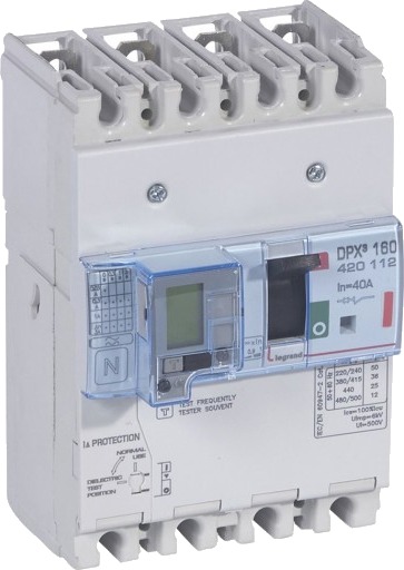 Legrand DPX3 160 Termisk Sikring + Jordfeil 4P 40A 36kA