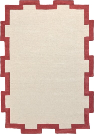Ullteppe Agra Hand Tufted Wool Premium krem/rød Størrelse: 160 x 230 cm