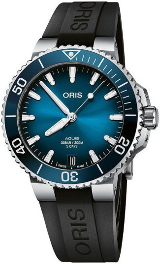Oris Herreklokke 01 400 7769 4135 07 4 22 74FC Aquis Blå/Gummi