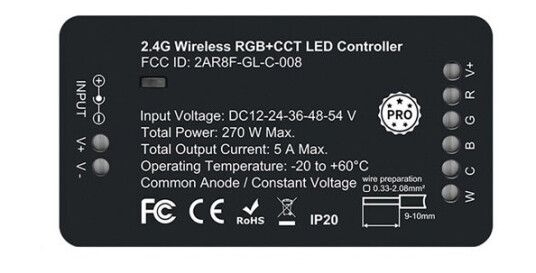 RF 2.4G Zigbee PRO RGB+CCT LED Mottakere