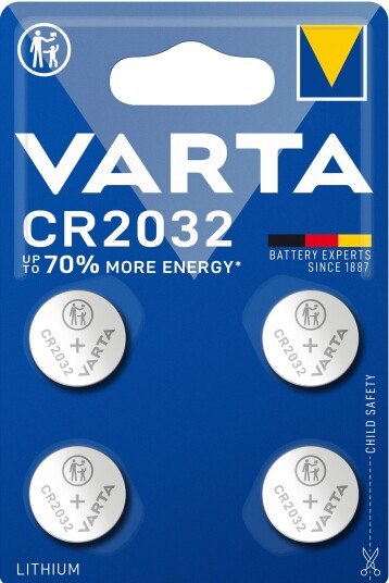 Varta CR2032 Litium Knappcellebatteri 4-pakk med 230 mAh