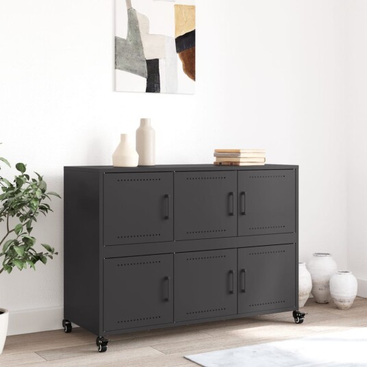 Skjenk svart 100,5x39x72 cm kaldvalset stål 8721102636233