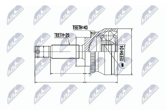 Nty Drivknute drivaksel NTY NPZ MS 023