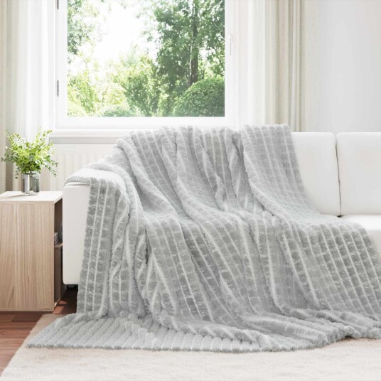 vidaXL Kastteppe Grå 240 x 220 cm Fleece