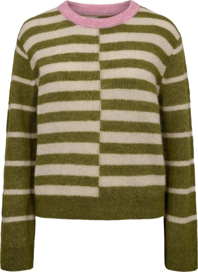 Nümph Nuriette Block Stripe Pullover Green S Nümph Nuriette Block Stripe Pullover Green S