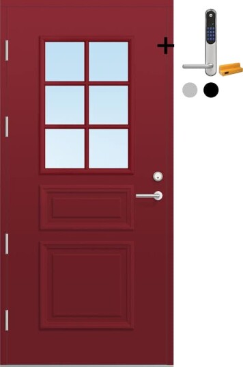Ytterdør Bygg1 Fjord 03 Klarglass med Yale Doorman Classic Home
