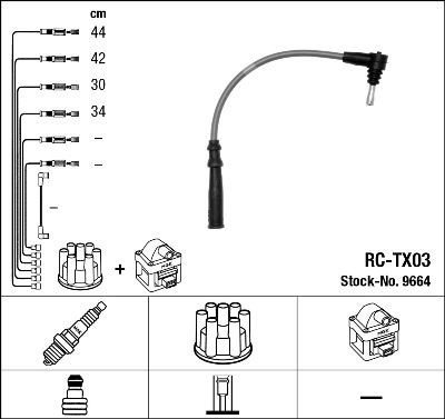 Tennplugg kabelsett NGK 9664