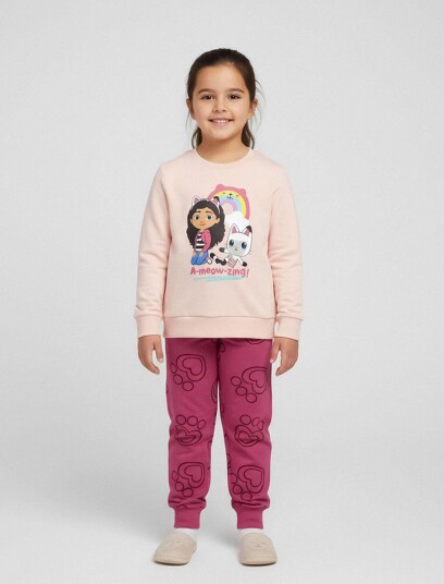 Gabby's Dollhouse Genser & Bukse Sett Rosa 5 år