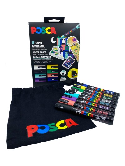 Posca Posca Pouch PC-5M Limited Edition 8-sett Posca Posca Pouch PC-5M Limited Edition 8-sett
