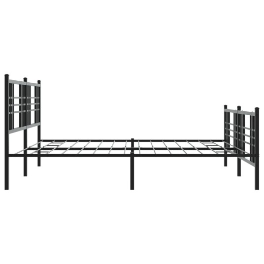Sengeramme i metall med hode- og fotgavl svart 200x200 cm 8721012373136