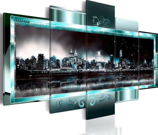 Bilde Turquoise New York Starry Night 200x100 Artgeist sp. z o. o.