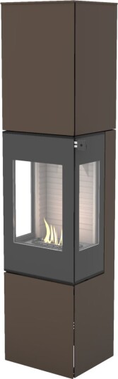 Nexo 185 mocca frittstående biopeis med sideglass og glassdør