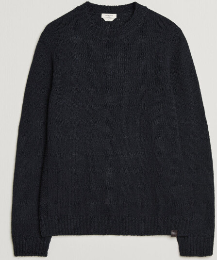 Jacob Cohën Muffled Virgin Wool Link Stitch Sweater Navy
