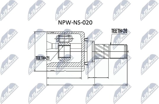 Nty Drivknute drivaksel NTY NPW NS 020