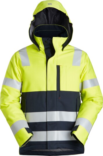 Snickers Workwear Vinterjakke 1162-6695 Varsel, Gul/Marineblå, Flammehemmende XXL