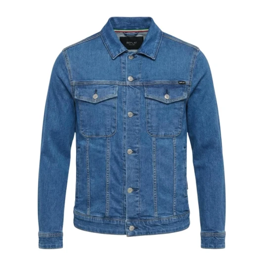 Replay Jacket Regular Replay Basics - Blue - L Replay Jacket Regular Replay Basics - Blue - L
