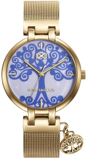 Mark Maddox Dameklokke MM0126 97 Shibuya Hvit/Gulltonet stål Ø33 mm