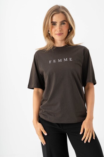 Selected Femme Vilja Short Sleeve Printed Tee Brun XL