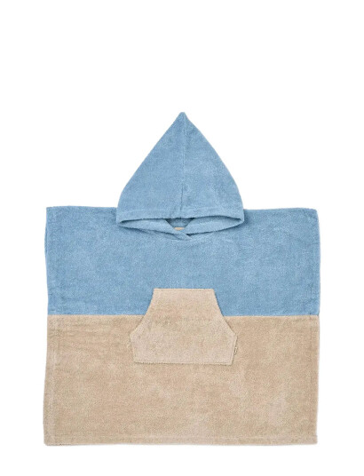 Wheat Terry Poncho Lille Blue 7 8Y