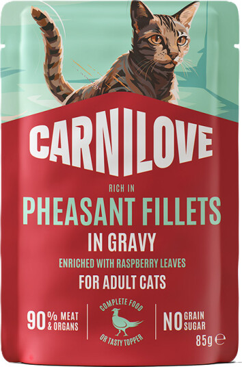 Carnilove Våtfôr til Katt med Pheasant og Bringebærblader 85g Carnilove Våtfôr til Katt med Pheasant og Bringebærblader 85g