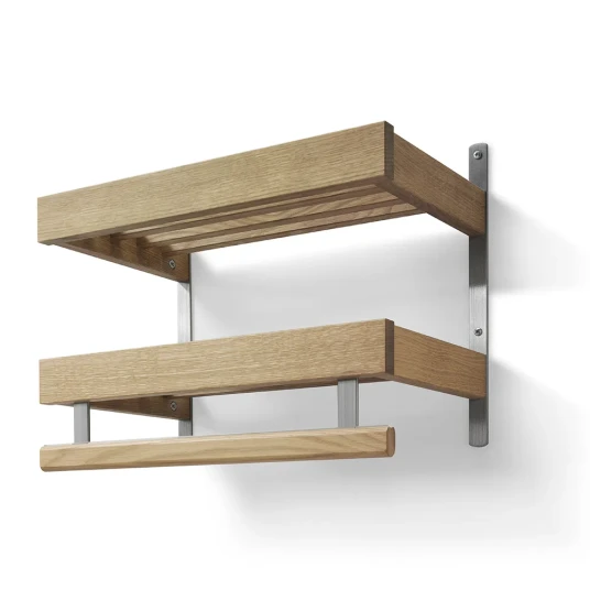 Oscarssons Möbel Nadja hattehylle 50 cm 2 nivåer Oljet eik/mattsvart stål Oscarssons Möbel Nadja hattehylle 50 cm 2 nivåer Oljet eik/mattsvart stål