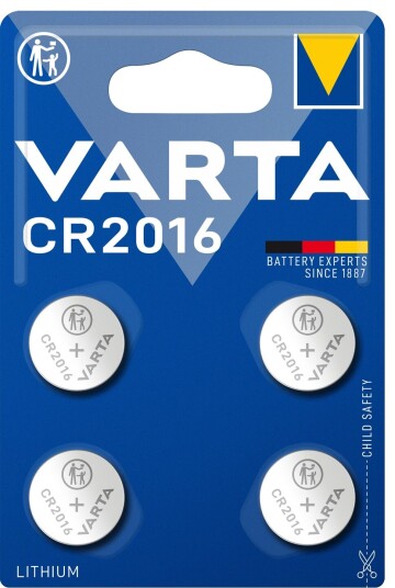 Varta CR2016 Litium Knappecellebatteri 3V 4-Pakning